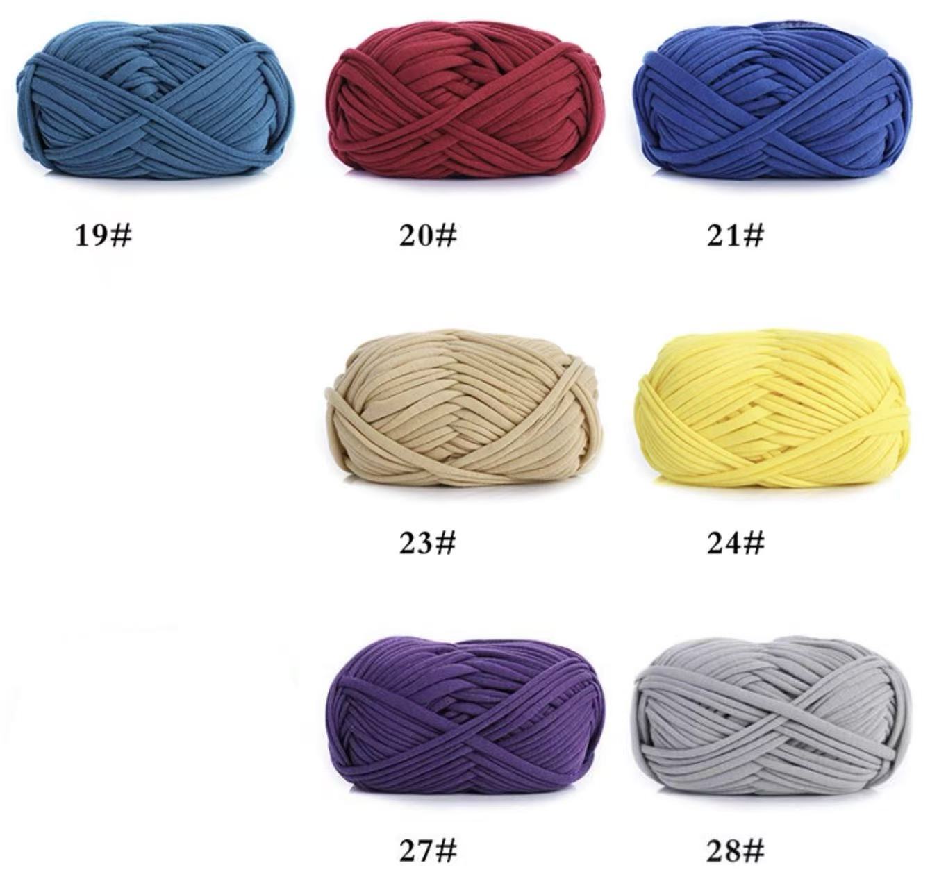 T-shirt yarn, yarn balls, DIY handmade crochet slippers and bags, crochet yarn