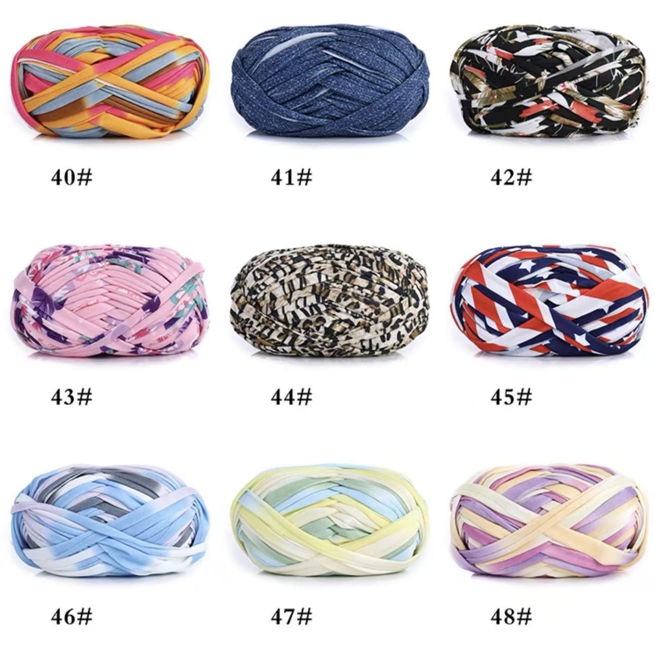 T-shirt yarn, yarn balls, DIY handmade crochet slippers and bags, crochet yarn