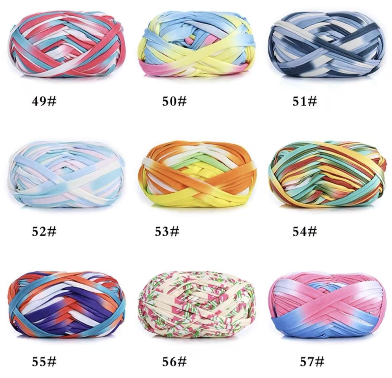 T-shirt yarn, yarn balls, DIY handmade crochet slippers and bags, crochet yarn