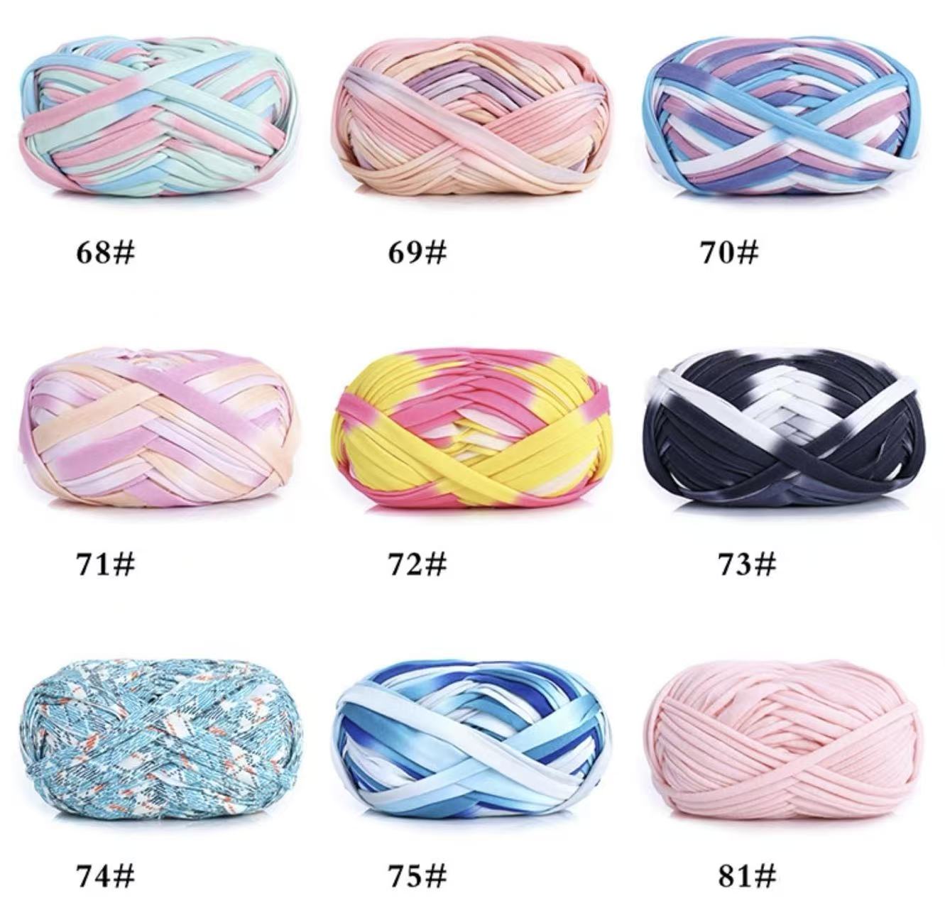 T-shirt yarn, yarn balls, DIY handmade crochet slippers and bags, crochet yarn