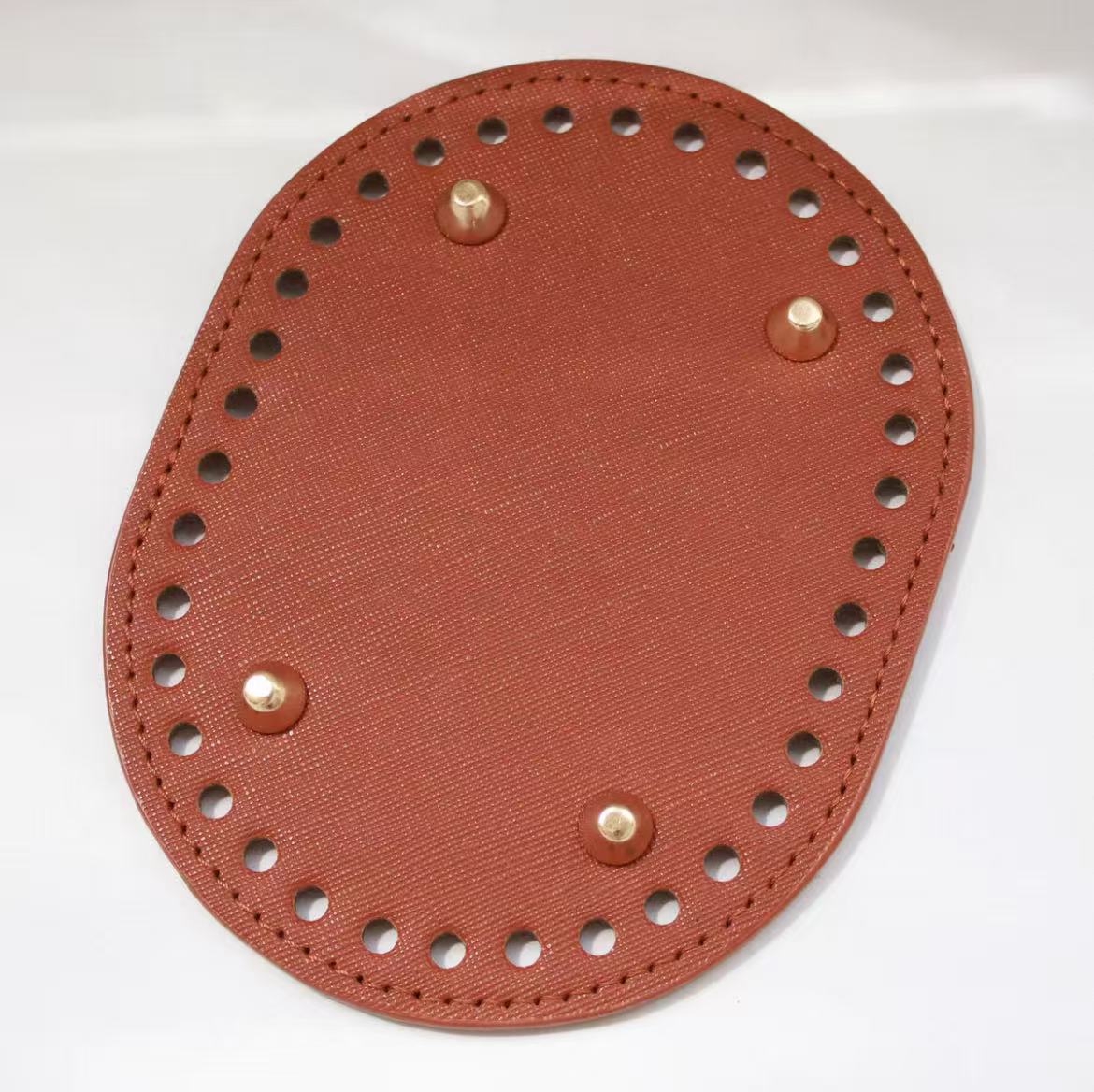 Premium PU Leather Crochet Bag Base with Pre-Punched Holes – Durable DIY Crochet Bag Bottom Insert for Handmade Tote Bags, Shoulder Bags & Basket Bags Long Oval Bag Base Insert Cushion Base Nail Bottom Shaper with Holes for DIY Knitting Crochet