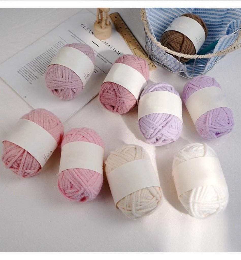 Crochet yarn skin-friendly glutinous rice yarn hand-crocheted soft glutinous wool ball cloud soft line mousse special yarn material
