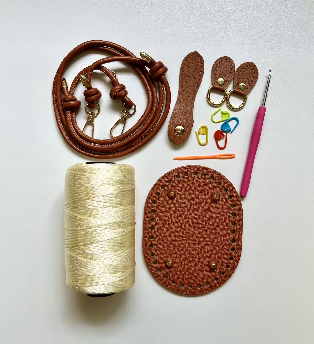 Handmade Crochet Crossbody Bag Kit – Textured Woven Style | DIY Crochet Bag Kit with Yarn & Accessories | Beginner-Friendly Boho Shoulder Bag