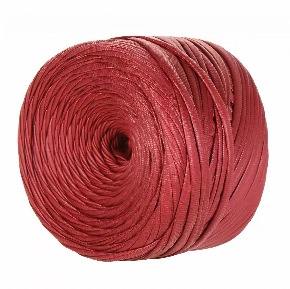 Premium Faux Leather Yarn for Crochet Bags | 200g Matte Satin Fabric Cord for Luxury DIY Handbags, Coasters & Crafts | Non-Splitting, Sturdy Structure Ribbon Yarn