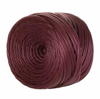 Premium Faux Leather Yarn for Crochet Bags | 200g Matte Satin Fabric Cord for Luxury DIY Handbags, Coasters & Crafts | Non-Splitting, Sturdy Structure Ribbon Yarn