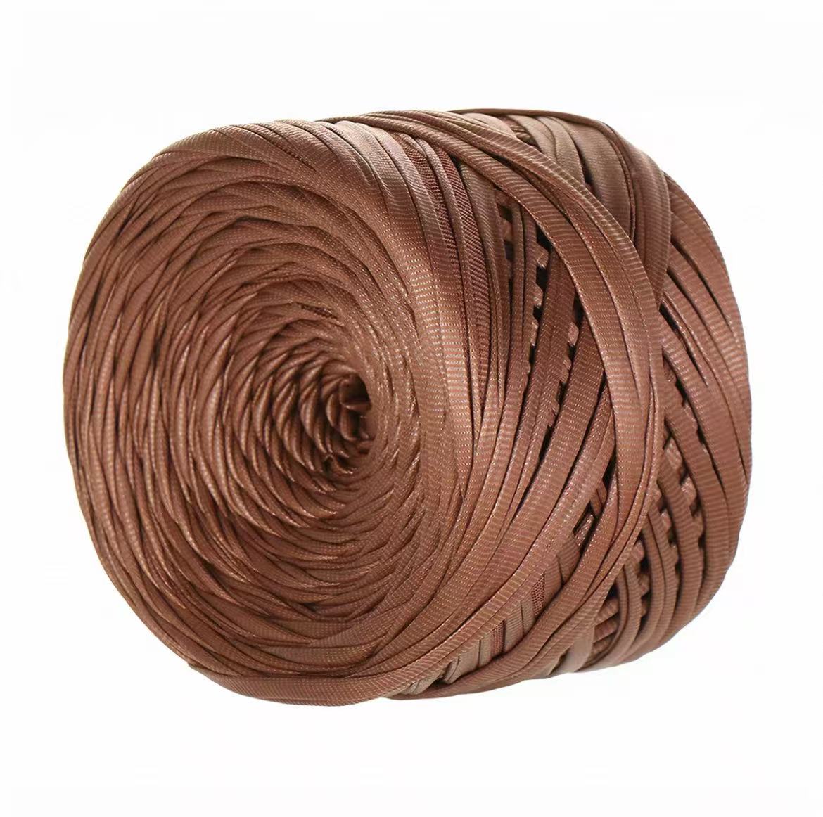 Premium Faux Leather Yarn for Crochet Bags | 200g Matte Satin Fabric Cord for Luxury DIY Handbags, Coasters & Crafts | Non-Splitting, Sturdy Structure Ribbon Yarn