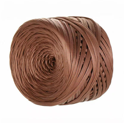 Premium Faux Leather Yarn for Crochet Bags | 200g Matte Satin Fabric Cord for Luxury DIY Handbags, Coasters & Crafts | Non-Splitting, Sturdy Structure Ribbon Yarn