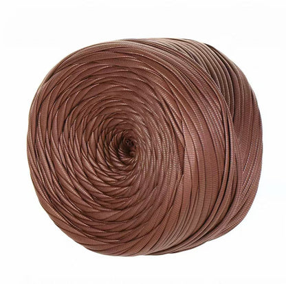 Premium Faux Leather Yarn for Crochet Bags | 200g Matte Satin Fabric Cord for Luxury DIY Handbags, Coasters & Crafts | Non-Splitting, Sturdy Structure Ribbon Yarn