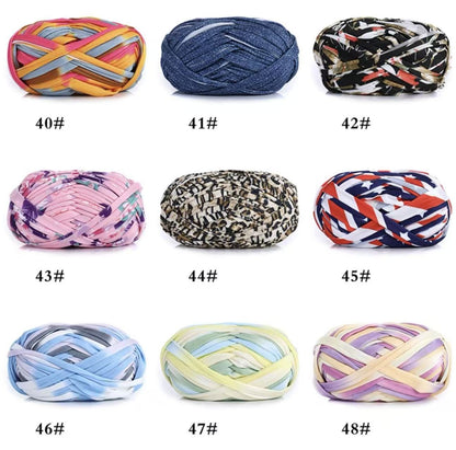 T-shirt yarn, yarn balls, DIY handmade crochet slippers and bags, crochet yarn
