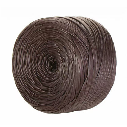 Premium Faux Leather Yarn for Crochet Bags | 200g Matte Satin Fabric Cord for Luxury DIY Handbags, Coasters & Crafts | Non-Splitting, Sturdy Structure Ribbon Yarn