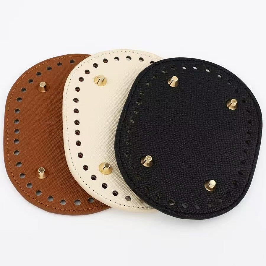 Premium PU Leather Crochet Bag Base with Pre-Punched Holes – Durable DIY Crochet Bag Bottom Insert for Handmade Tote Bags, Shoulder Bags & Basket Bags Long Oval Bag Base Insert Cushion Base Nail Bottom Shaper with Holes for DIY Knitting Crochet
