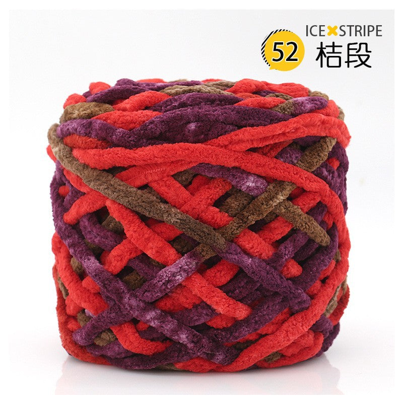 Chenille yarn Single strand crochet ice cream yarn, shoe yarn, hand-knitted carpet yarn, chunky yarn, sweater and scarf yarn