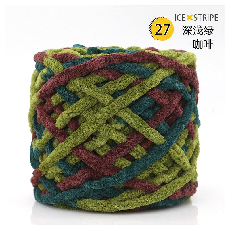 Chenille yarn Single strand crochet ice cream yarn, shoe yarn, hand-knitted carpet yarn, chunky yarn, sweater and scarf yarn