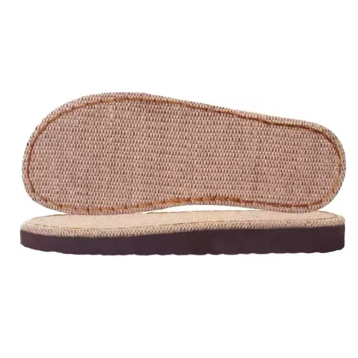 Crochet Slipper Soles – Breathable Linen Insoles with Non-Slip Rubber Base | Durable DIY Soles for Handmade Slippers & Shoes
