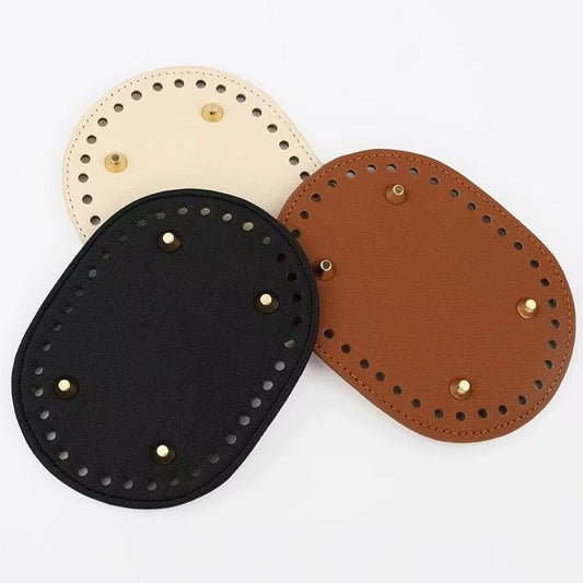 Premium PU Leather Crochet Bag Base with Pre-Punched Holes – Durable DIY Crochet Bag Bottom Insert for Handmade Tote Bags, Shoulder Bags & Basket Bags Long Oval Bag Base Insert Cushion Base Nail Bottom Shaper with Holes for DIY Knitting Crochet