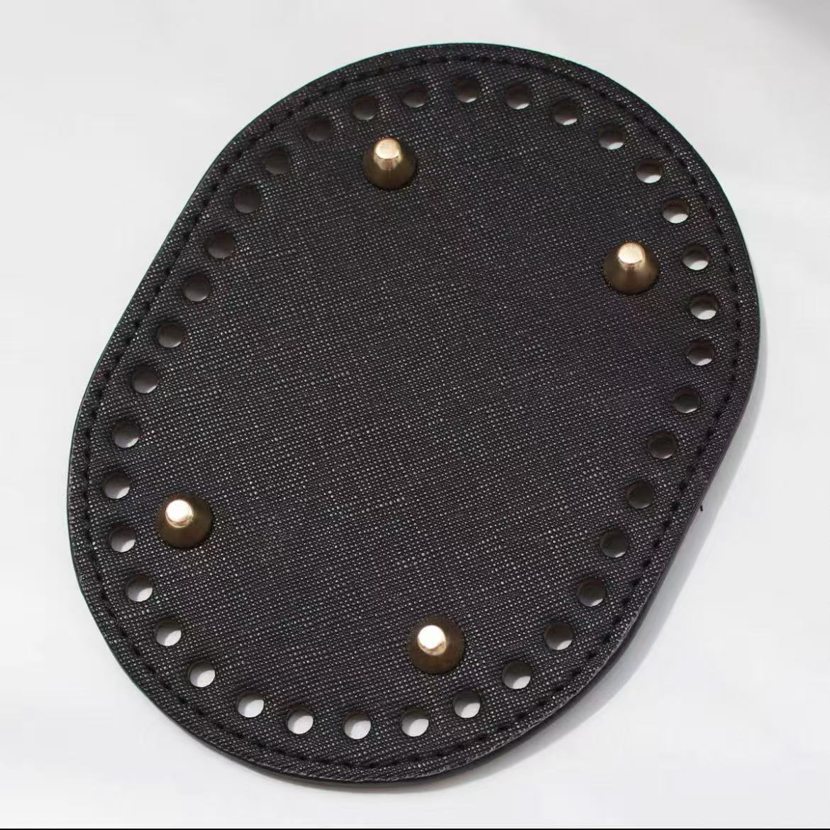 Premium PU Leather Crochet Bag Base with Pre-Punched Holes – Durable DIY Crochet Bag Bottom Insert for Handmade Tote Bags, Shoulder Bags & Basket Bags Long Oval Bag Base Insert Cushion Base Nail Bottom Shaper with Holes for DIY Knitting Crochet