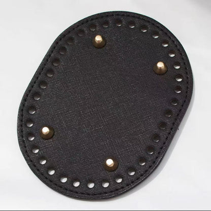 Premium PU Leather Crochet Bag Base with Pre-Punched Holes – Durable DIY Crochet Bag Bottom Insert for Handmade Tote Bags, Shoulder Bags & Basket Bags Long Oval Bag Base Insert Cushion Base Nail Bottom Shaper with Holes for DIY Knitting Crochet