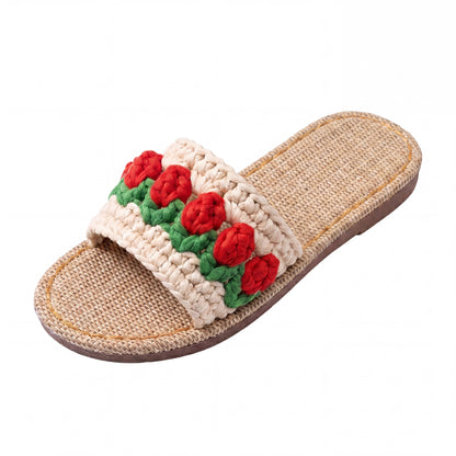Crochet Slippers Kit for Beginners – DIY Handmade Slipper Kit with Yarn, Hook & Linen Soles | Step-by-Step Video Tutorial Included