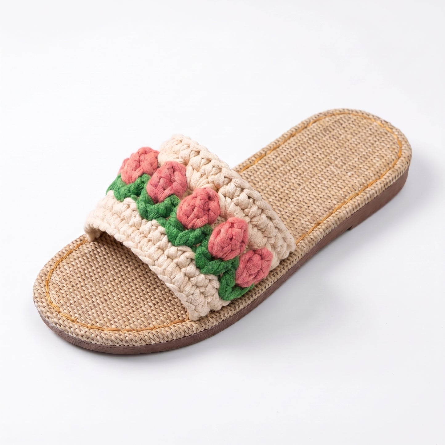 Crochet Slippers Kit for Beginners – DIY Handmade Slipper Kit with Yarn, Hook & Linen Soles | Step-by-Step Video Tutorial Included
