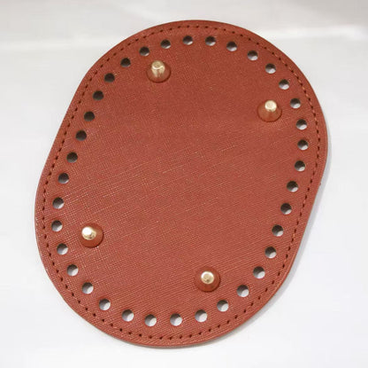 Premium PU Leather Crochet Bag Base with Pre-Punched Holes – Durable DIY Crochet Bag Bottom Insert for Handmade Tote Bags, Shoulder Bags & Basket Bags Long Oval Bag Base Insert Cushion Base Nail Bottom Shaper with Holes for DIY Knitting Crochet