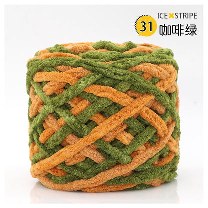 Chenille yarn Single strand crochet ice cream yarn, shoe yarn, hand-knitted carpet yarn, chunky yarn, sweater and scarf yarn