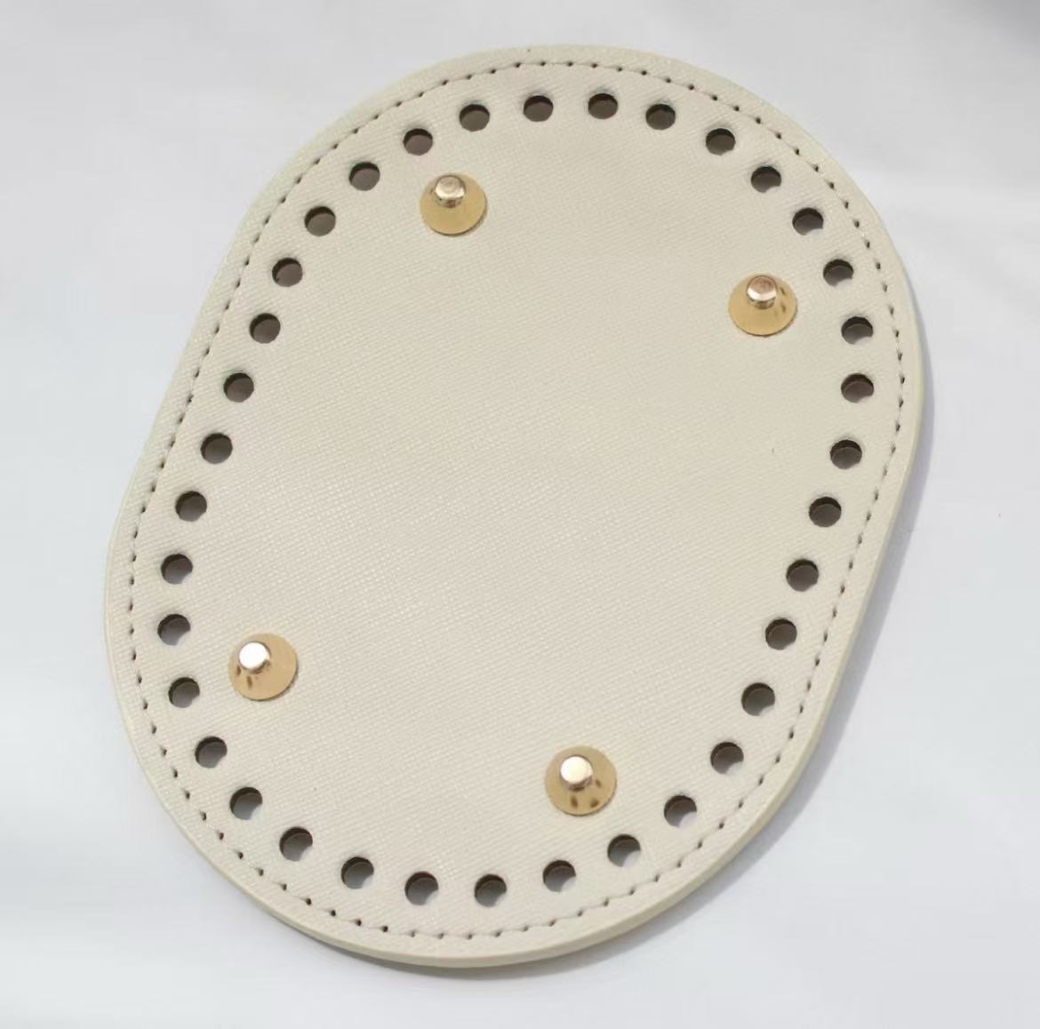 Premium PU Leather Crochet Bag Base with Pre-Punched Holes – Durable DIY Crochet Bag Bottom Insert for Handmade Tote Bags, Shoulder Bags & Basket Bags Long Oval Bag Base Insert Cushion Base Nail Bottom Shaper with Holes for DIY Knitting Crochet