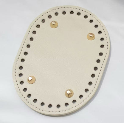 Premium PU Leather Crochet Bag Base with Pre-Punched Holes – Durable DIY Crochet Bag Bottom Insert for Handmade Tote Bags, Shoulder Bags & Basket Bags Long Oval Bag Base Insert Cushion Base Nail Bottom Shaper with Holes for DIY Knitting Crochet