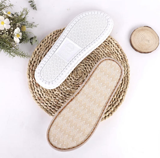 Linen shoe sole, sandal sole, white slipper sole, handmade crochet, DIY non-slip