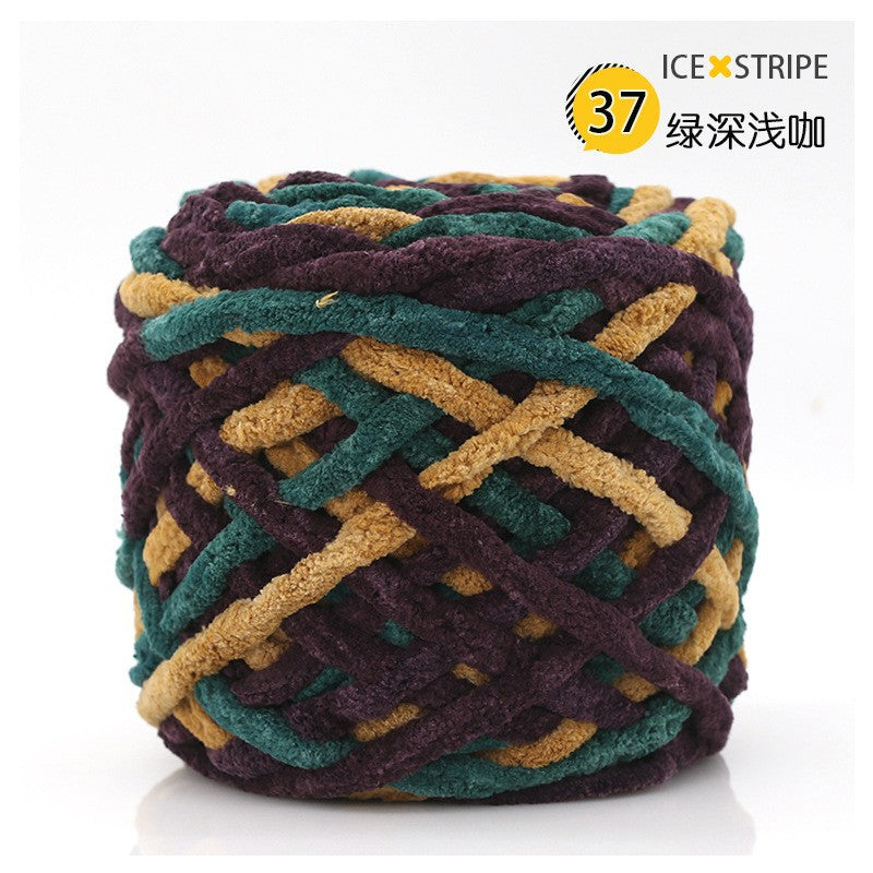 Chenille yarn Single strand crochet ice cream yarn, shoe yarn, hand-knitted carpet yarn, chunky yarn, sweater and scarf yarn