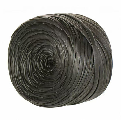 Premium Faux Leather Yarn for Crochet Bags | 200g Matte Satin Fabric Cord for Luxury DIY Handbags, Coasters & Crafts | Non-Splitting, Sturdy Structure Ribbon Yarn