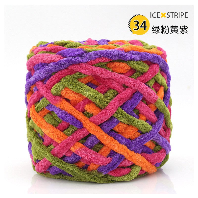 Chenille yarn Single strand crochet ice cream yarn, shoe yarn, hand-knitted carpet yarn, chunky yarn, sweater and scarf yarn