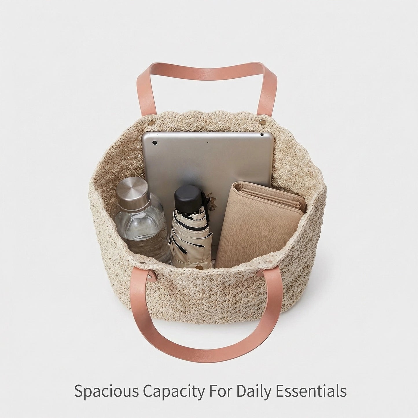 Handmade crocheted shell pattern tote bag, DIY kit, Crochet kit,DIY Purse Hand-Knitting Material Kit