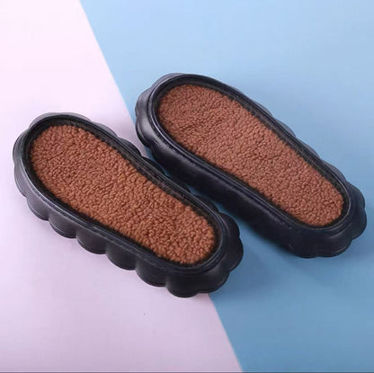 DIY Crochet Slippers with Suede Sole - Black 