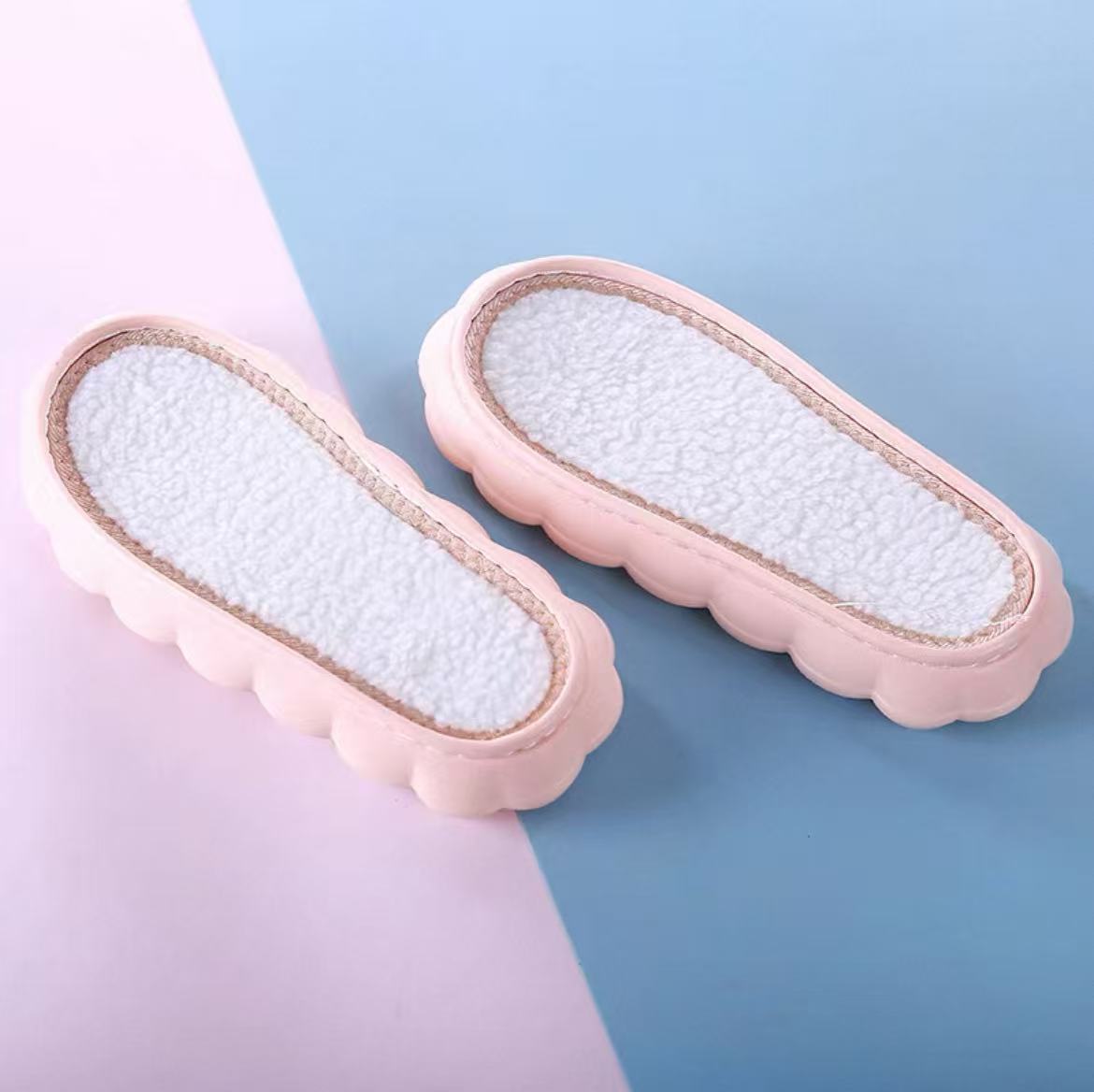 DIY Crochet Slippers with Suede Sole - Pink 