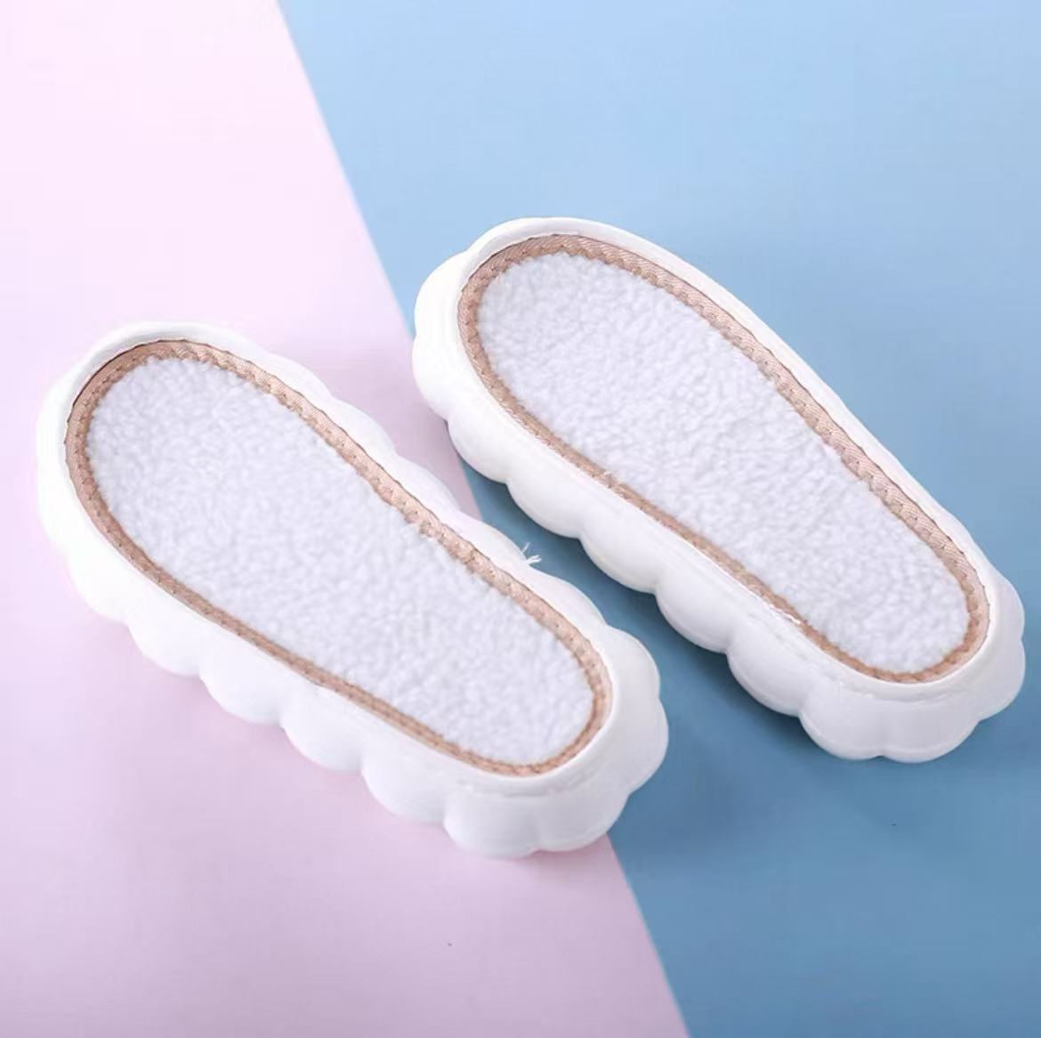 DIY Crochet Slippers with Suede Sole - White 