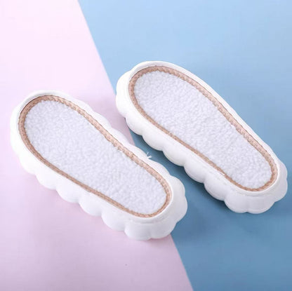 DIY Crochet Slippers with Suede Sole - White 