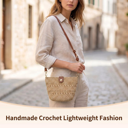 Handmade Crochet Crossbody Bag Kit – Textured Woven Style | DIY Crochet Bag Kit with Yarn & Accessories | Beginner-Friendly Boho Shoulder Bag