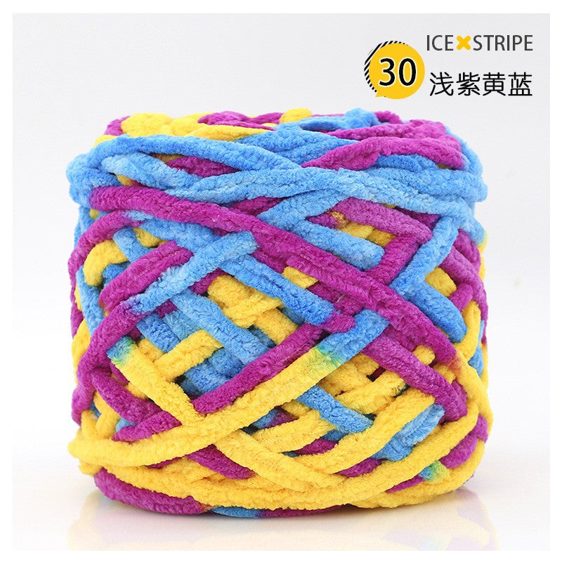 Chenille yarn Single strand crochet ice cream yarn, shoe yarn, hand-knitted carpet yarn, chunky yarn, sweater and scarf yarn