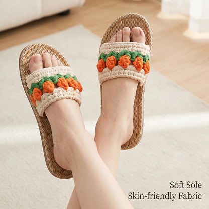 Crochet Slippers Kit for Beginners – DIY Handmade Slipper Kit with Yarn, Hook & Linen Soles | Step-by-Step Video Tutorial Included