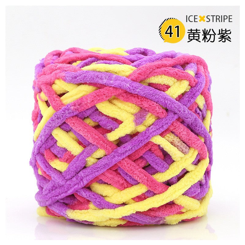 Chenille yarn Single strand crochet ice cream yarn, shoe yarn, hand-knitted carpet yarn, chunky yarn, sweater and scarf yarn