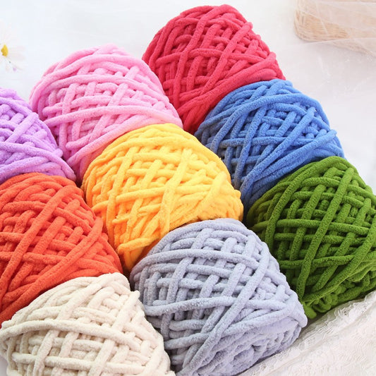 Chenille yarn Single strand crochet ice cream yarn, shoe yarn, hand-knitted carpet yarn, chunky yarn, sweater and scarf yarn