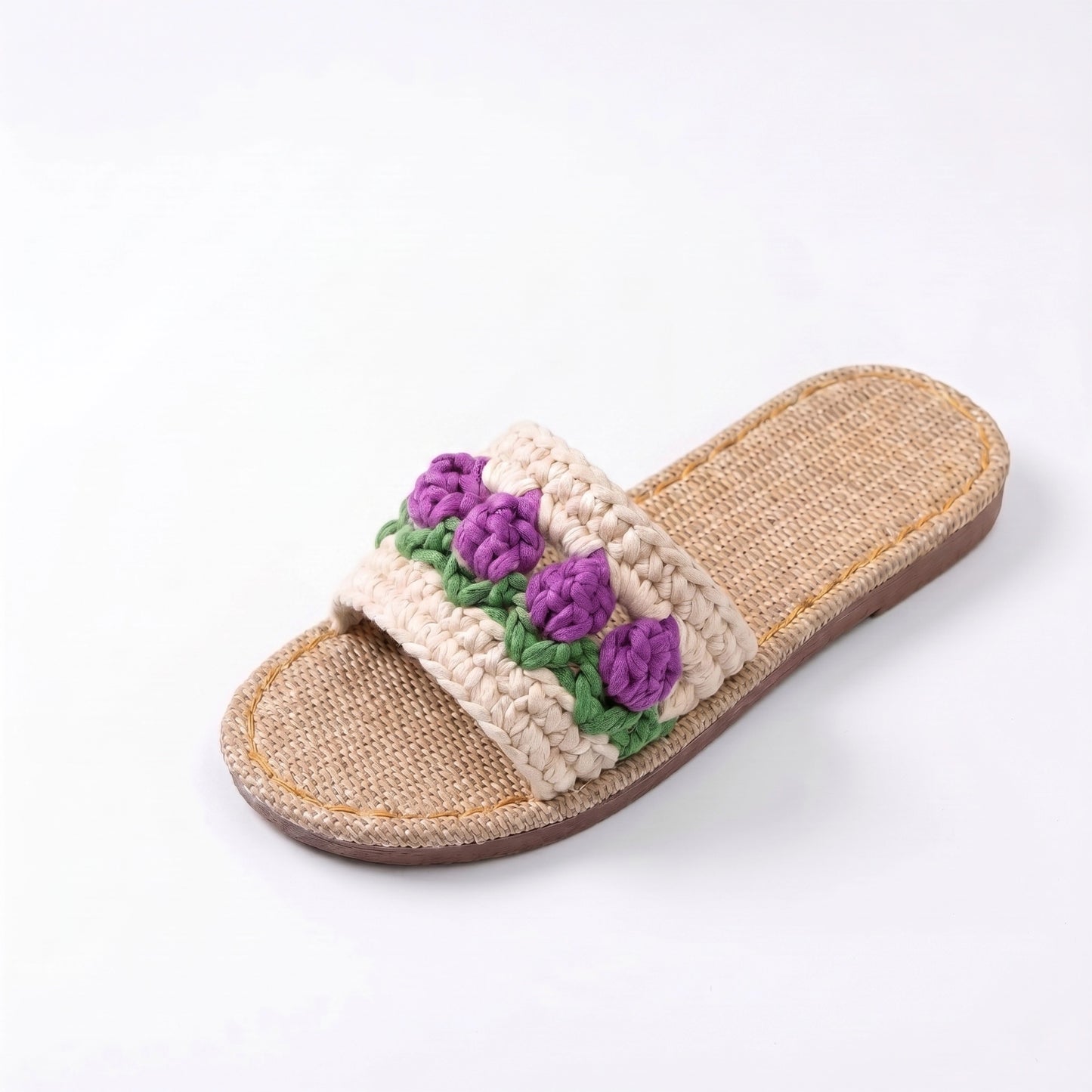 Crochet Slippers Kit for Beginners – DIY Handmade Slipper Kit with Yarn, Hook & Linen Soles | Step-by-Step Video Tutorial Included