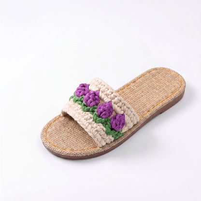 Crochet Slippers Kit for Beginners – DIY Handmade Slipper Kit with Yarn, Hook & Linen Soles | Step-by-Step Video Tutorial Included