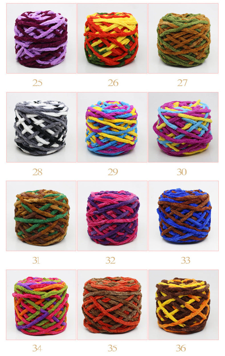 Chenille yarn Single strand crochet ice cream yarn, shoe yarn, hand-knitted carpet yarn, chunky yarn, sweater and scarf yarn